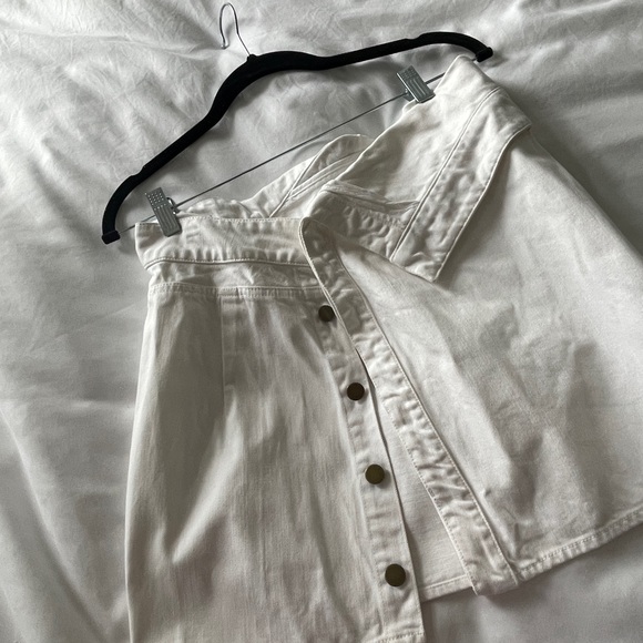 (SOLD) JACQUEMUS White Denim Mini Skirt - Picture 5 of 6